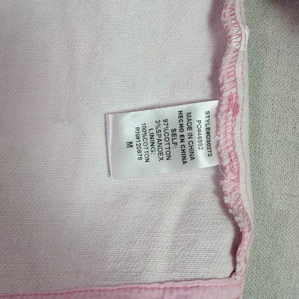 Entro Pink Denim Floral Rose Mini Shirt Dress Women's M Cottagecore Romantic - Picture 13 of 15